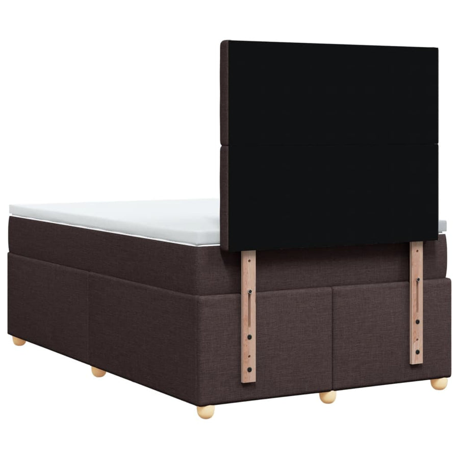 Boxspring met matras stof donkerbruin 120x190 cm