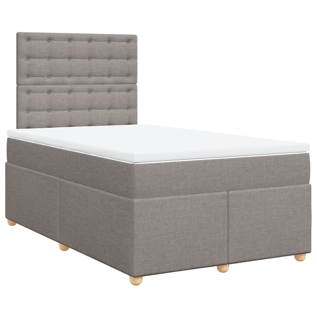 Boxspring met matras stof taupe 120x190 cm