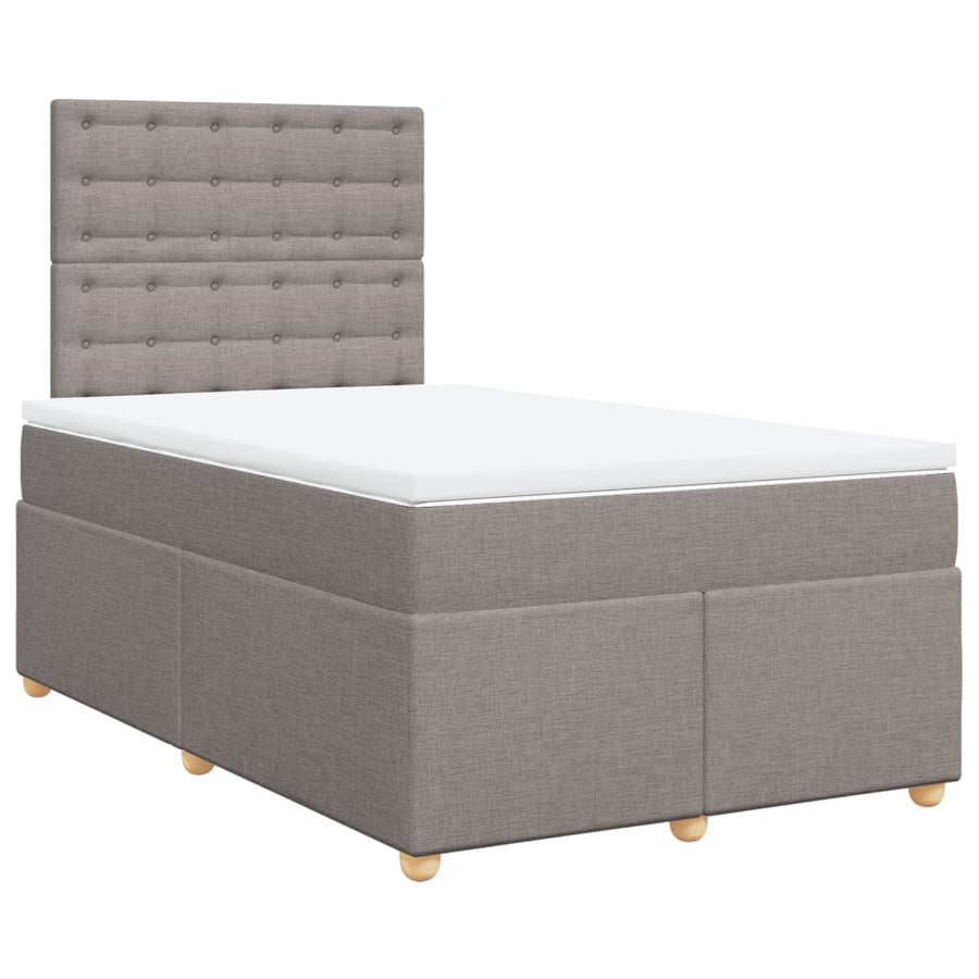 Boxspring met matras stof taupe 120x190 cm