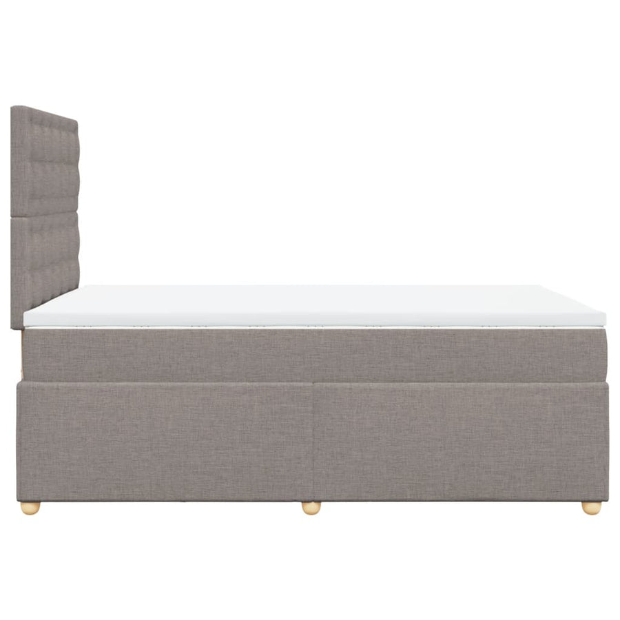 Boxspring met matras stof taupe 120x190 cm