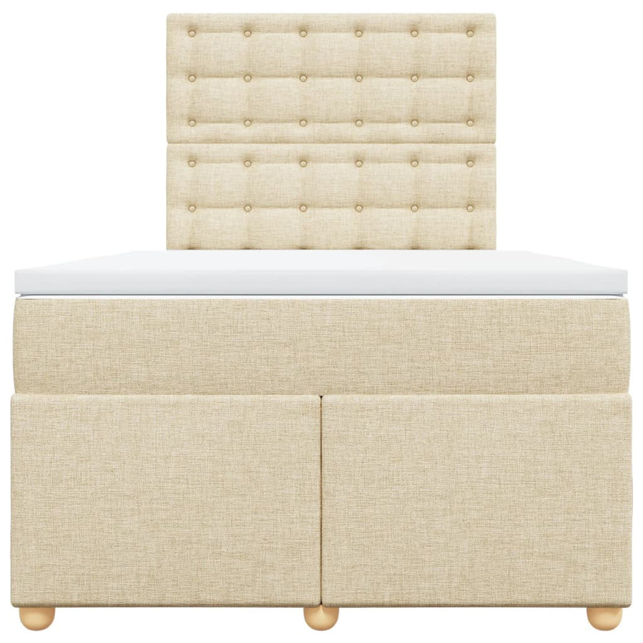 Boxspring met matras stof crèmekleurig 120x190 cm