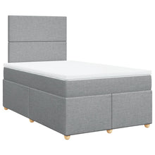 Boxspring met matras stof lichtgrijs 120x200 cm
