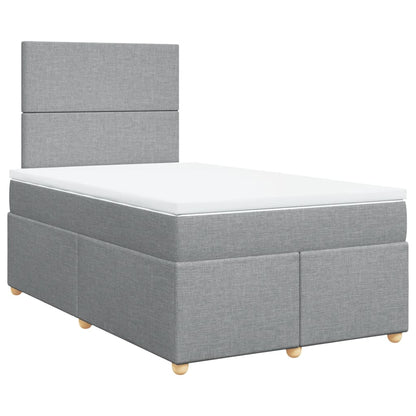 Boxspring met matras stof lichtgrijs 120x200 cm