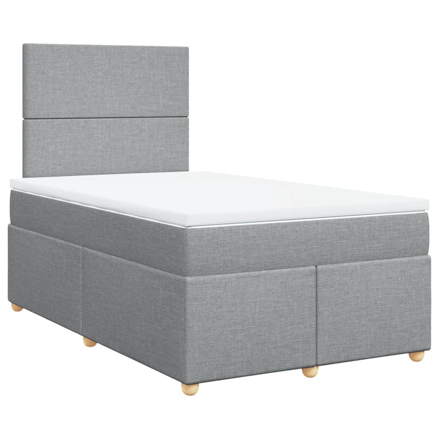 Boxspring met matras stof lichtgrijs 120x200 cm