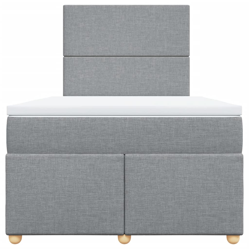 Boxspring met matras stof lichtgrijs 120x200 cm