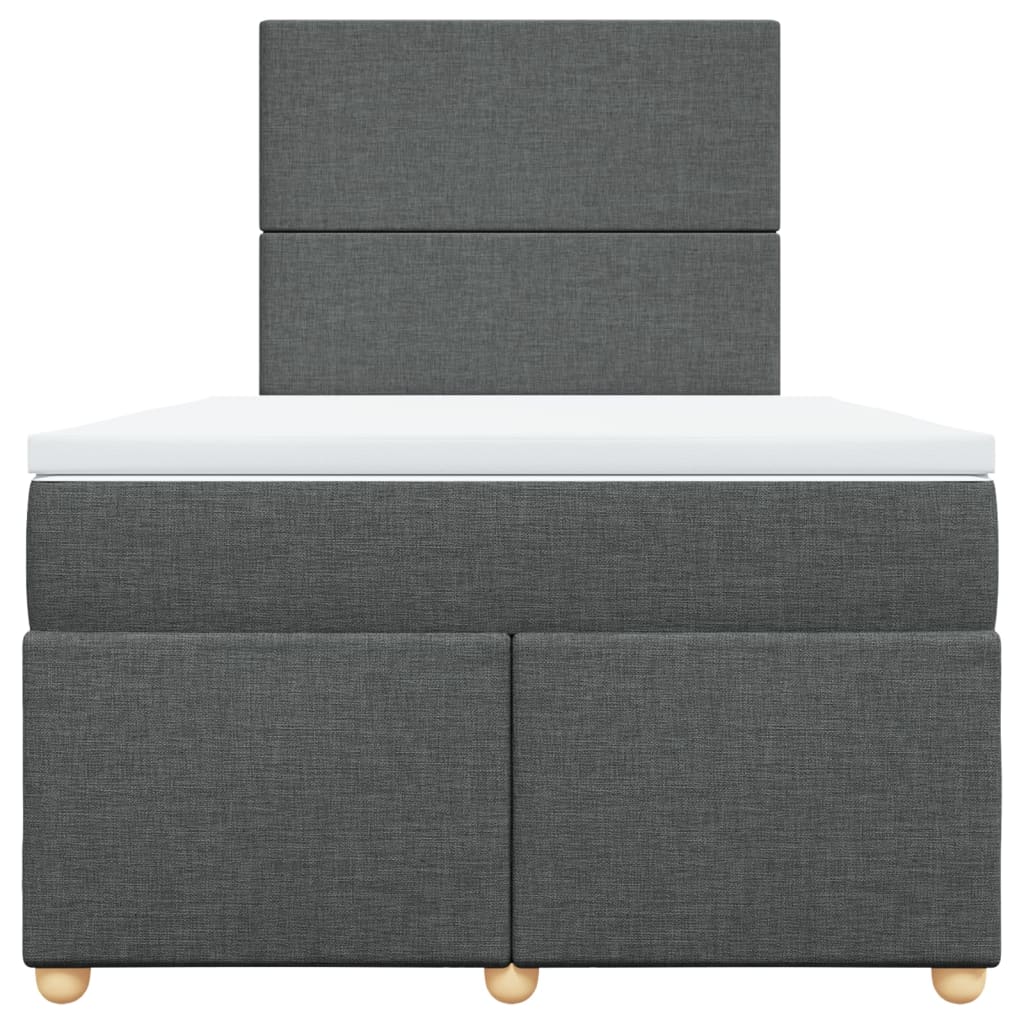 Boxspring met matras stof donkergrijs 120x200 cm
