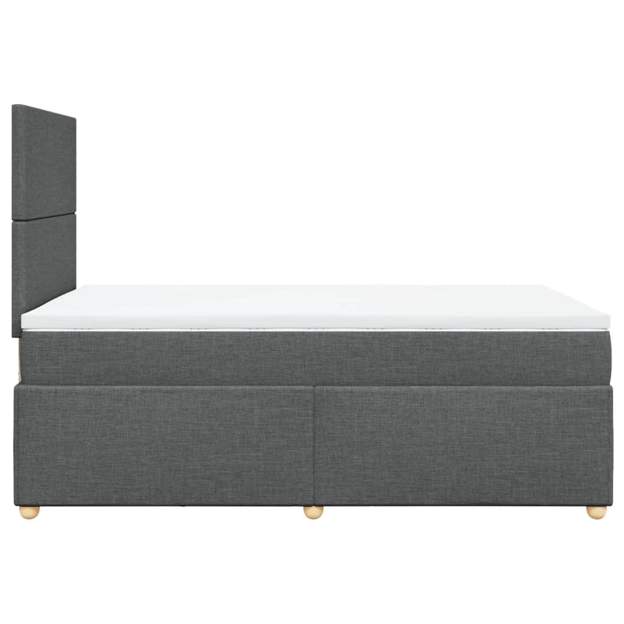 Boxspring met matras stof donkergrijs 120x200 cm