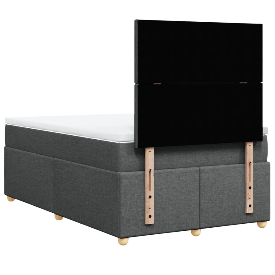 Boxspring met matras stof donkergrijs 120x200 cm
