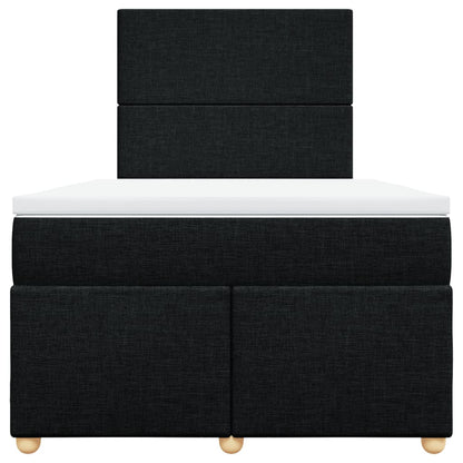 Boxspring met matras stof zwart 120x200 cm