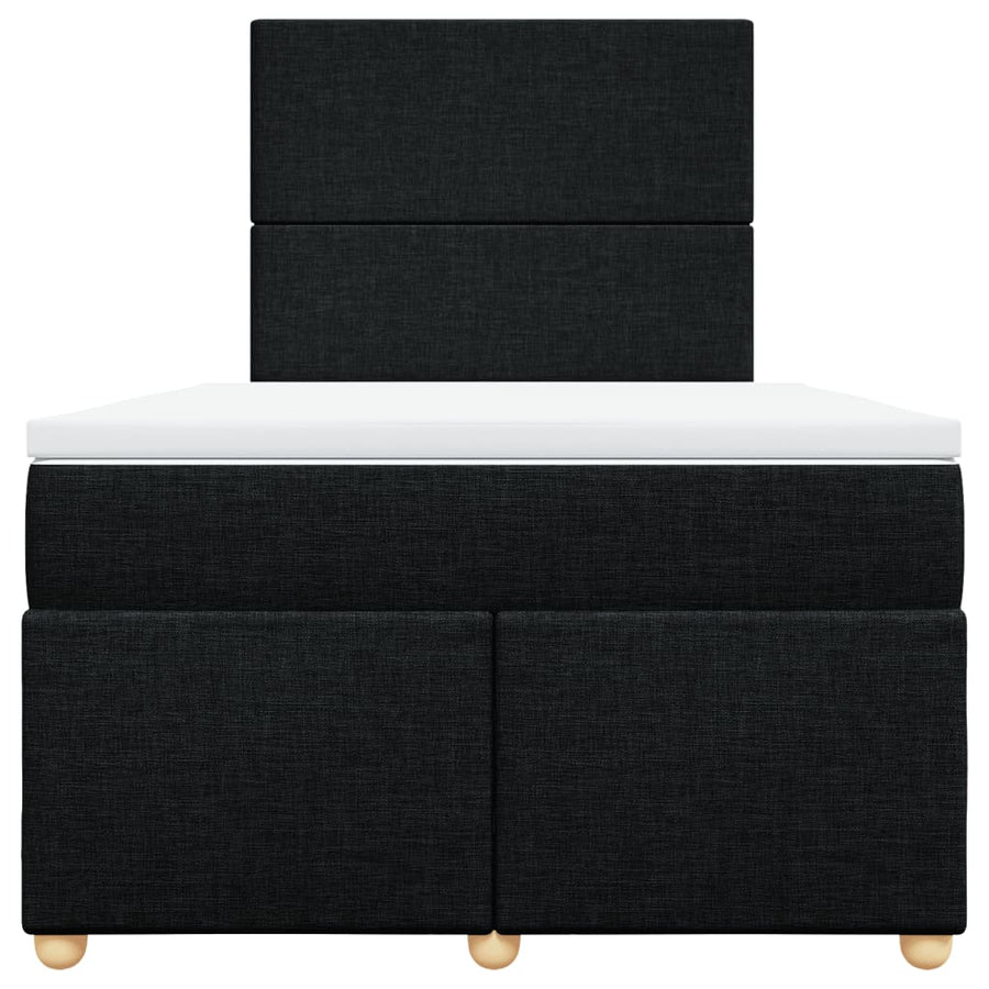 Boxspring met matras stof zwart 120x200 cm