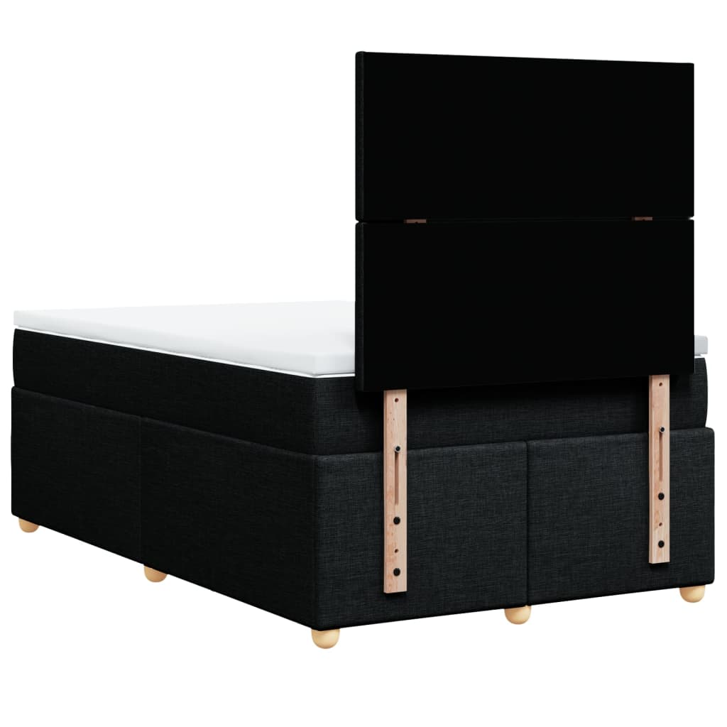 Boxspring met matras stof zwart 120x200 cm