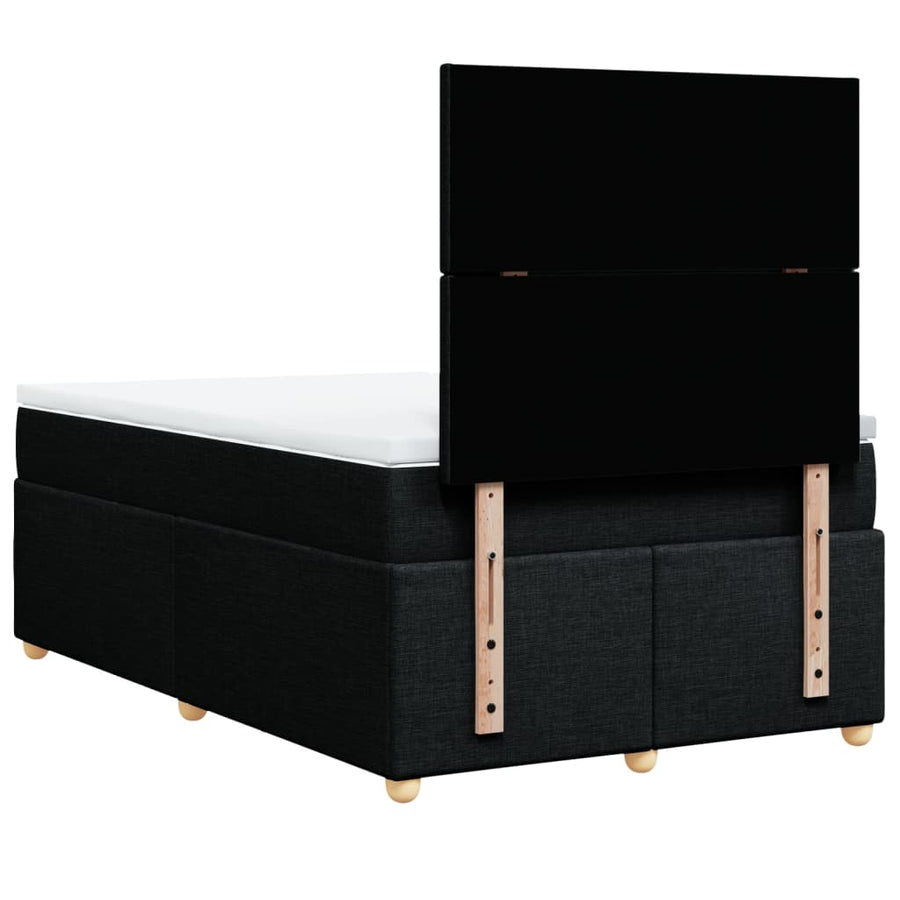 Boxspring met matras stof zwart 120x200 cm