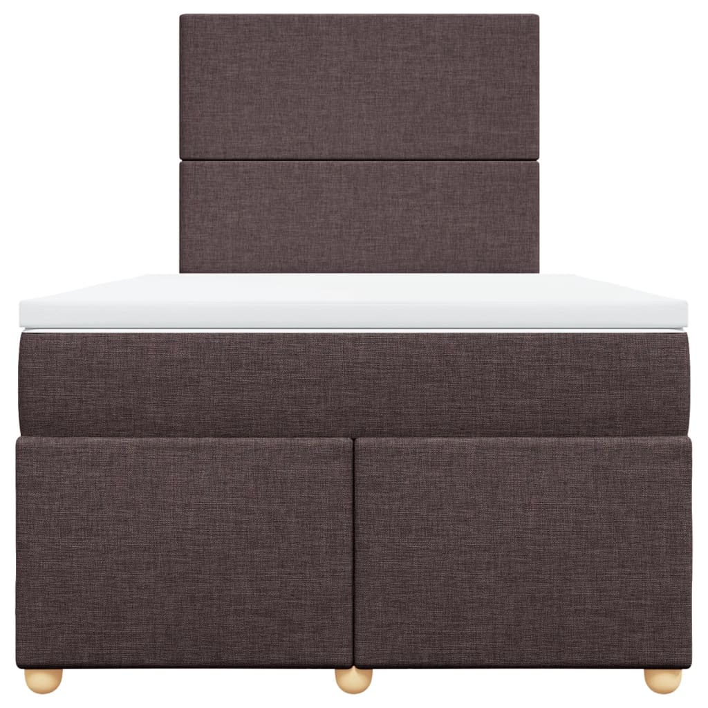Boxspring met matras stof donkerbruin 120x200 cm