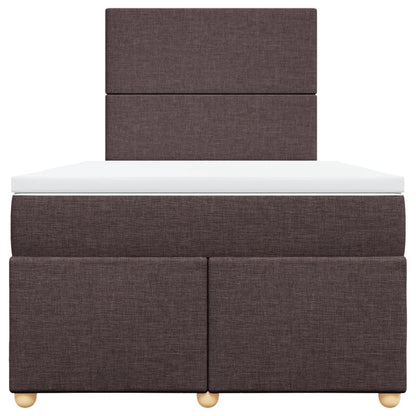 Boxspring met matras stof donkerbruin 120x200 cm