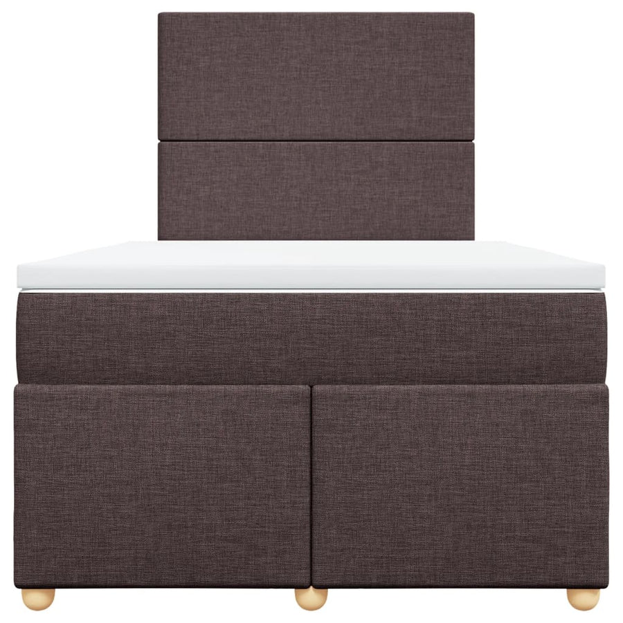 Boxspring met matras stof donkerbruin 120x200 cm