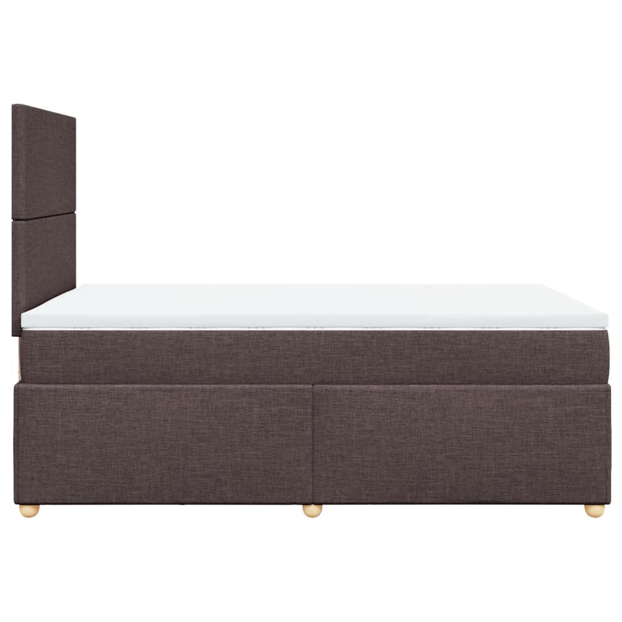 Boxspring met matras stof donkerbruin 120x200 cm