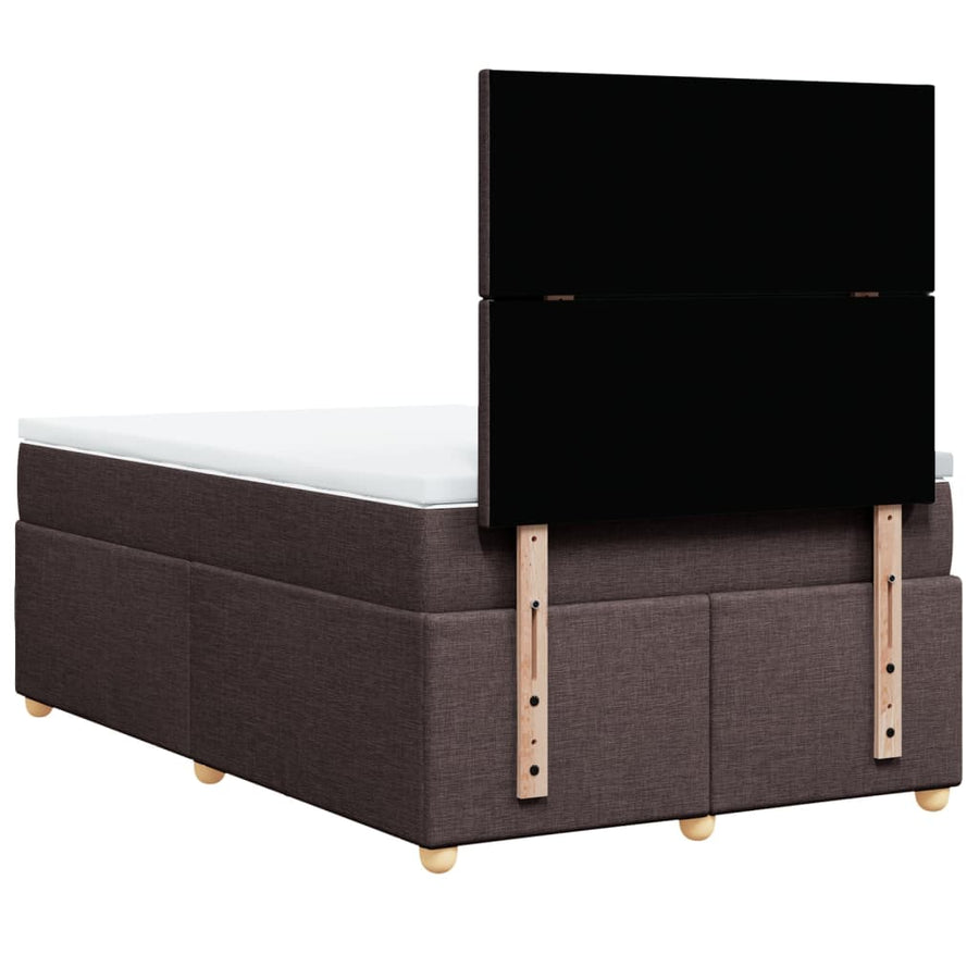Boxspring met matras stof donkerbruin 120x200 cm