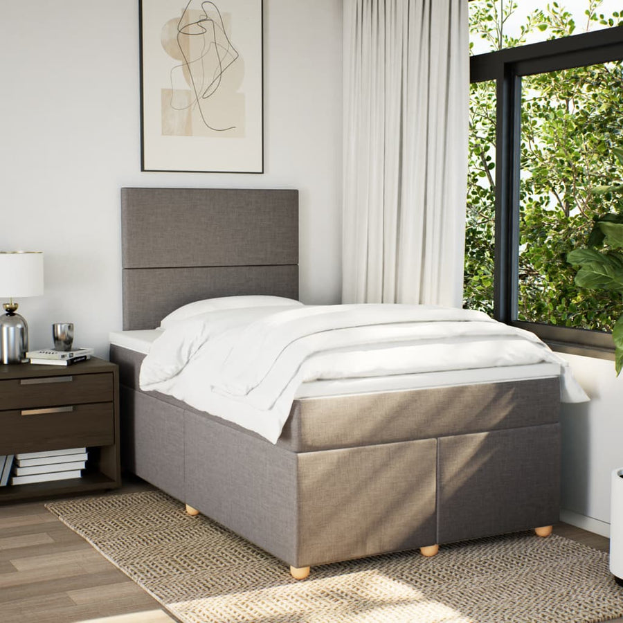 Boxspring met matras stof taupe 120x200 cm