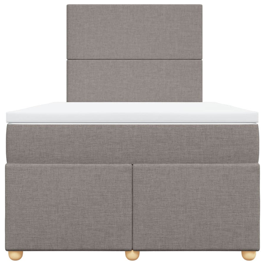 Boxspring met matras stof taupe 120x200 cm