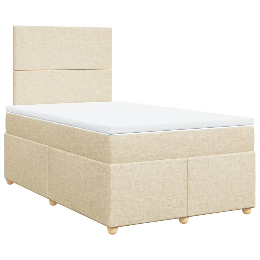 Boxspring met matras stof crèmekleurig 120x200 cm