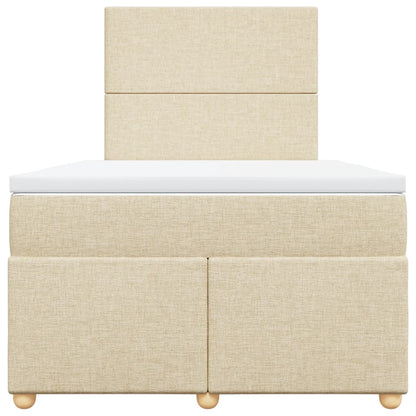 Boxspring met matras stof crèmekleurig 120x200 cm