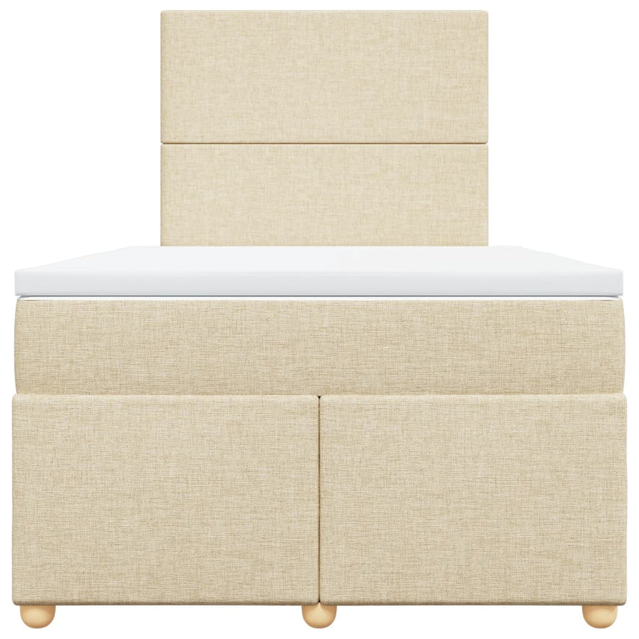 Boxspring met matras stof crèmekleurig 120x200 cm