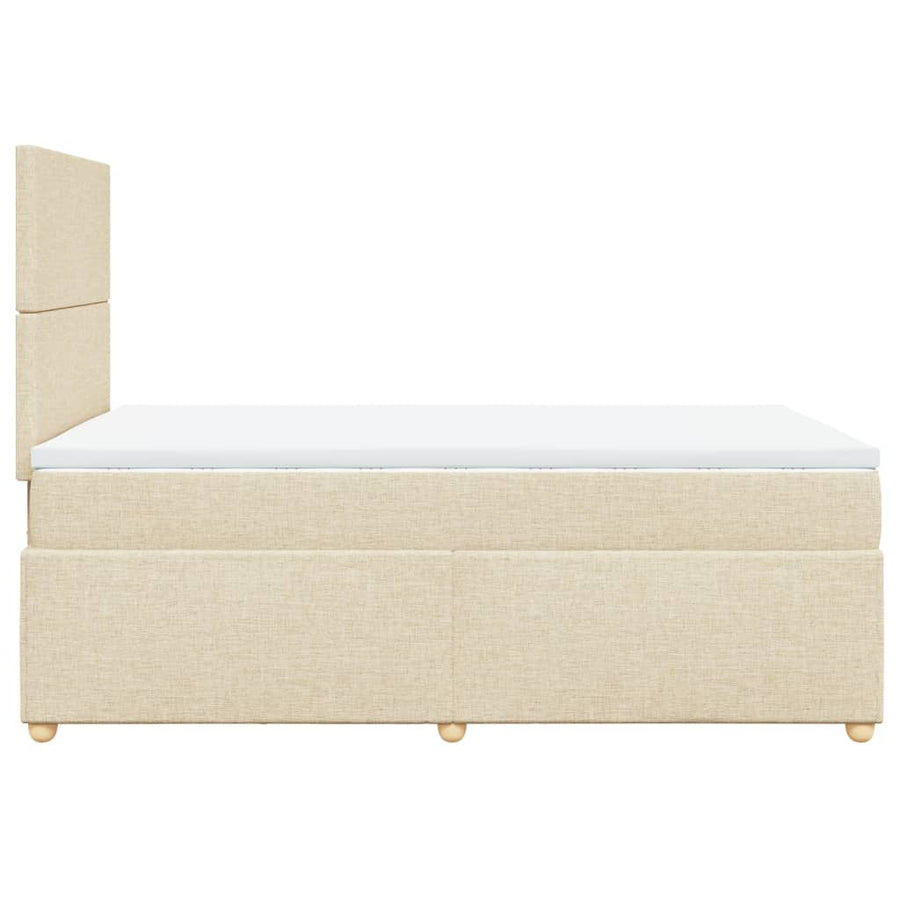 Boxspring met matras stof crèmekleurig 120x200 cm
