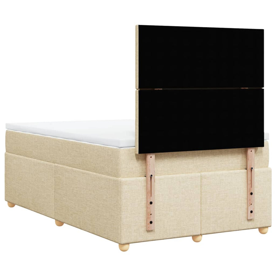 Boxspring met matras stof crèmekleurig 120x200 cm