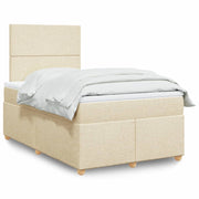 Boxspring 120x200 cm crèmekleurig pocketvering