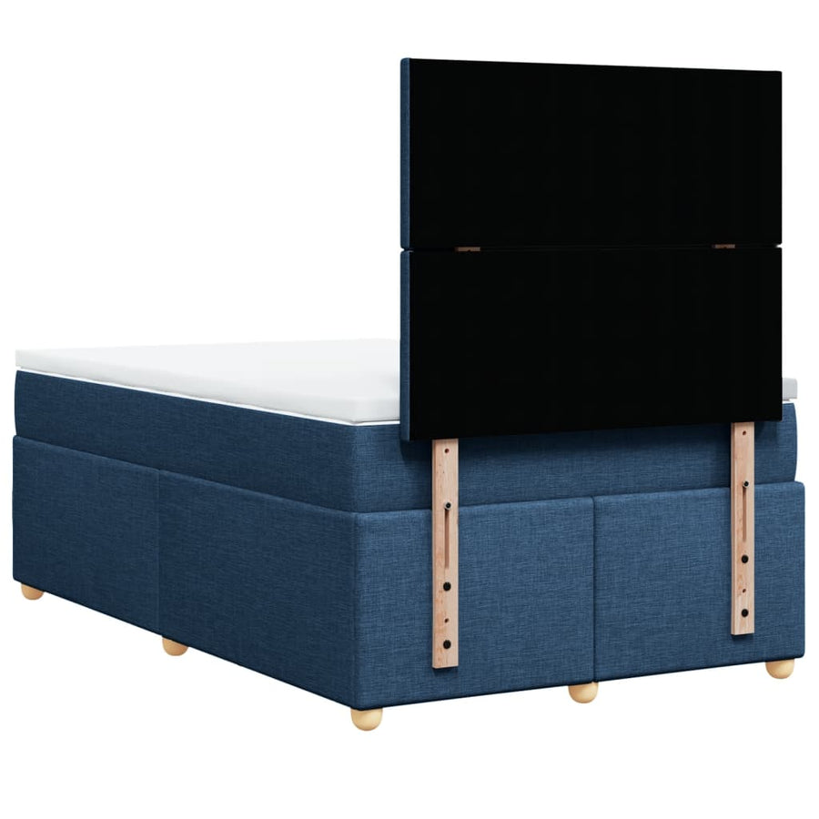 Boxspring met matras stof blauw 120x200 cm
