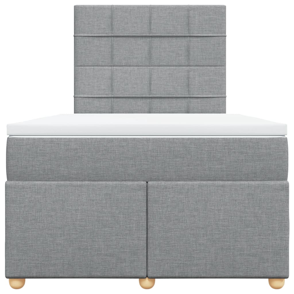 Boxspring met matras stof lichtgrijs 120x200 cm