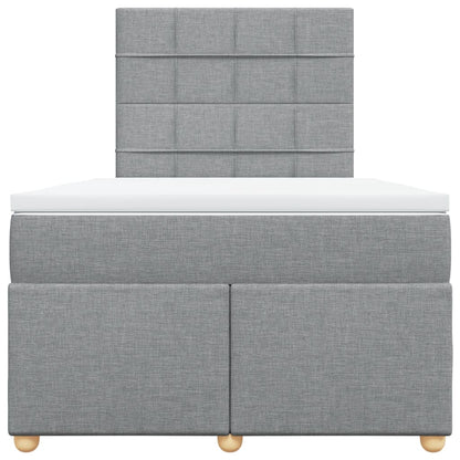 Boxspring met matras stof lichtgrijs 120x200 cm