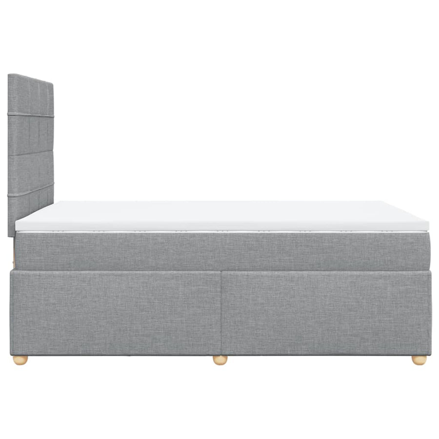 Boxspring met matras stof lichtgrijs 120x200 cm