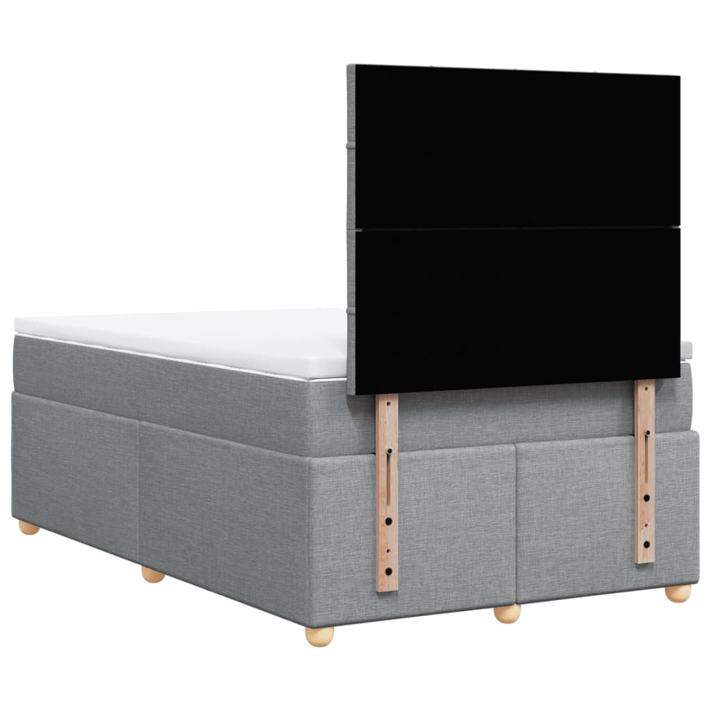 Boxspring met matras stof lichtgrijs 120x200 cm