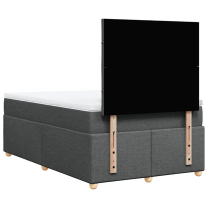 Boxspring met matras stof donkergrijs 120x200 cm