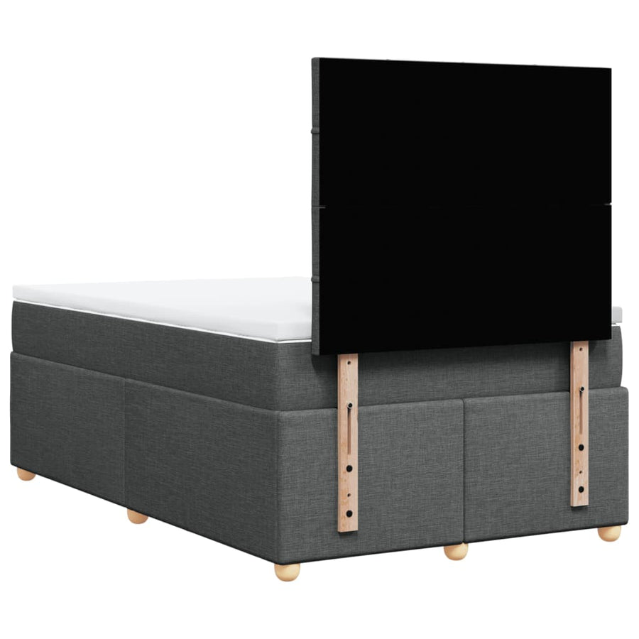 Boxspring met matras stof donkergrijs 120x200 cm