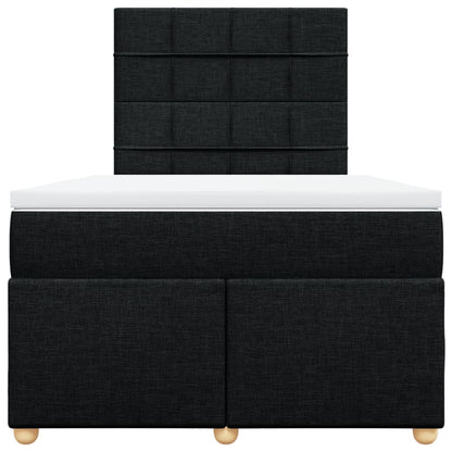Boxspring met matras stof zwart 120x200 cm