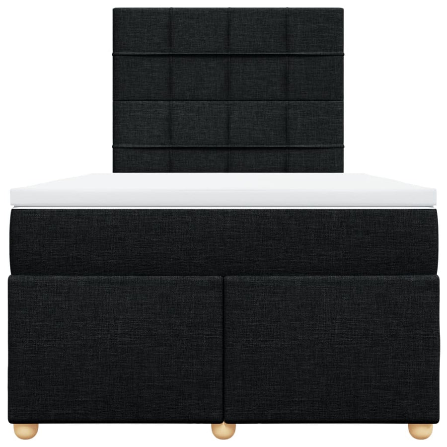 Boxspring met matras stof zwart 120x200 cm