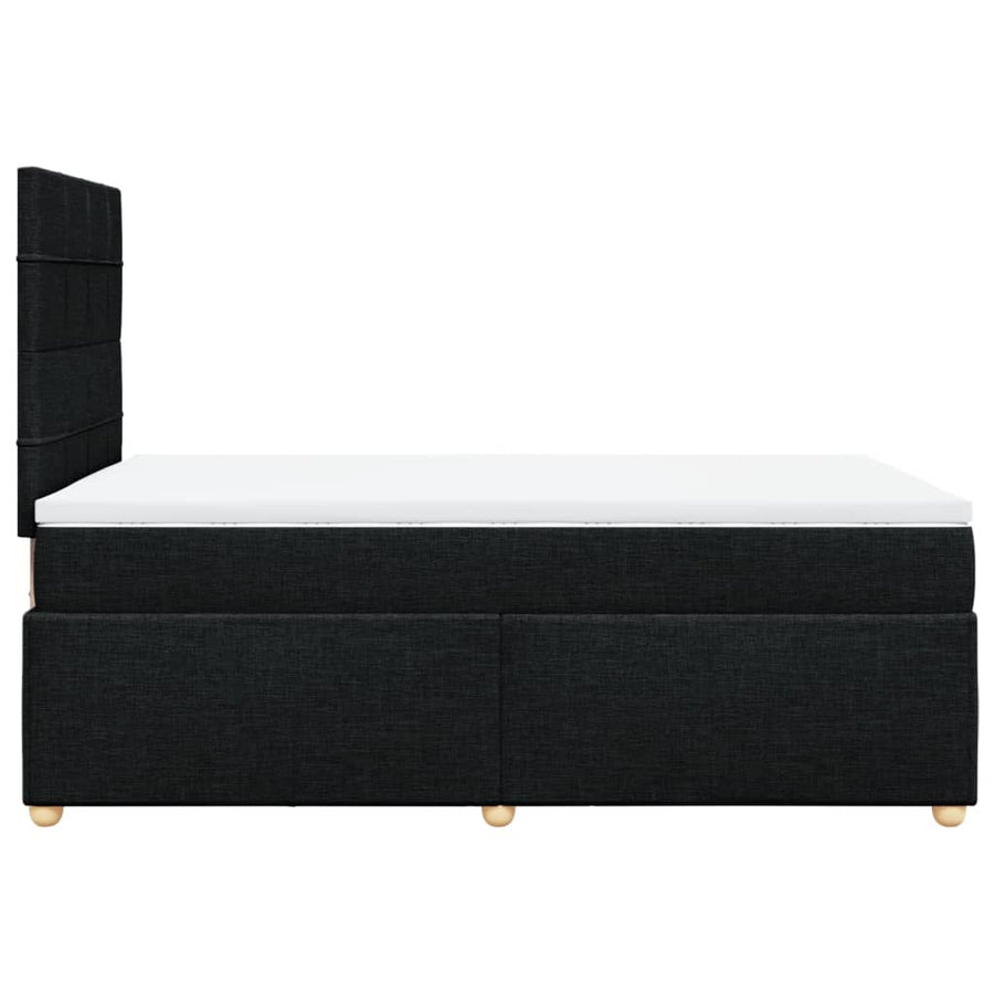 Boxspring met matras stof zwart 120x200 cm