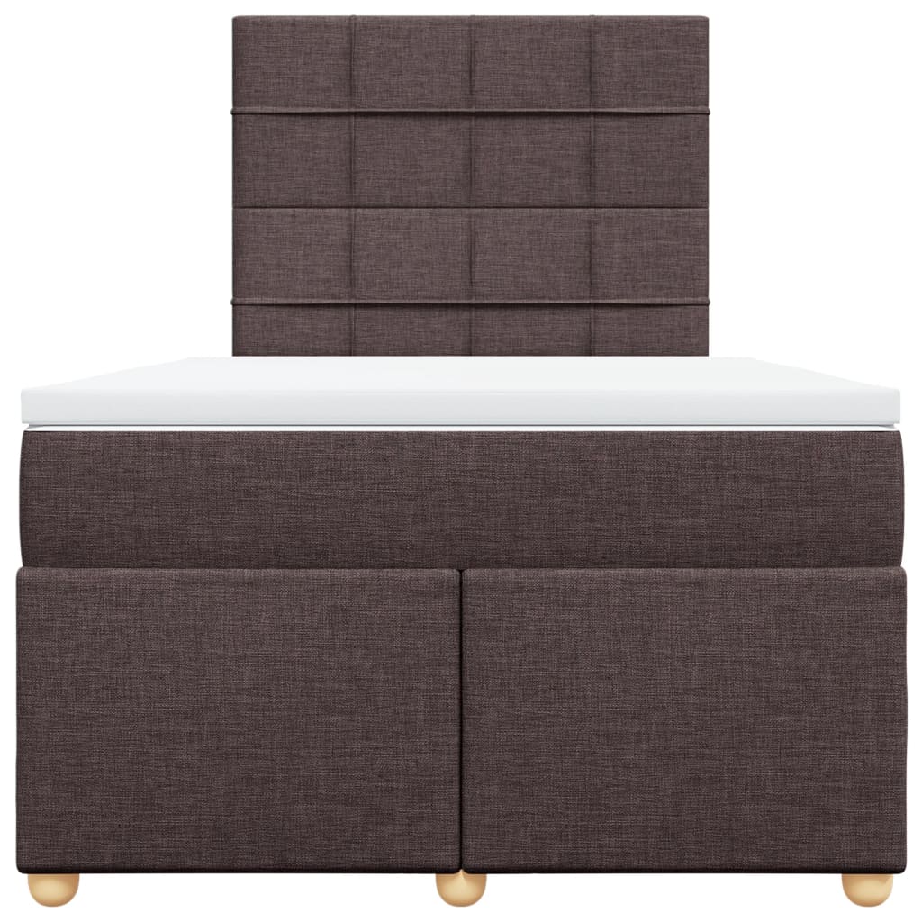 Boxspring met matras stof donkerbruin 120x200 cm