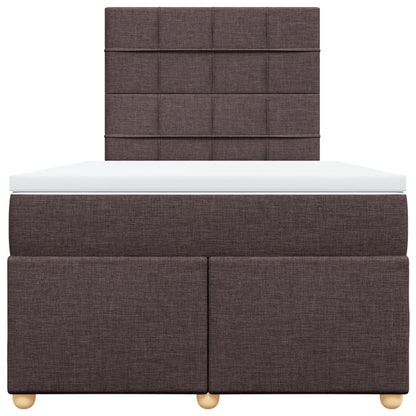 Boxspring met matras stof donkerbruin 120x200 cm