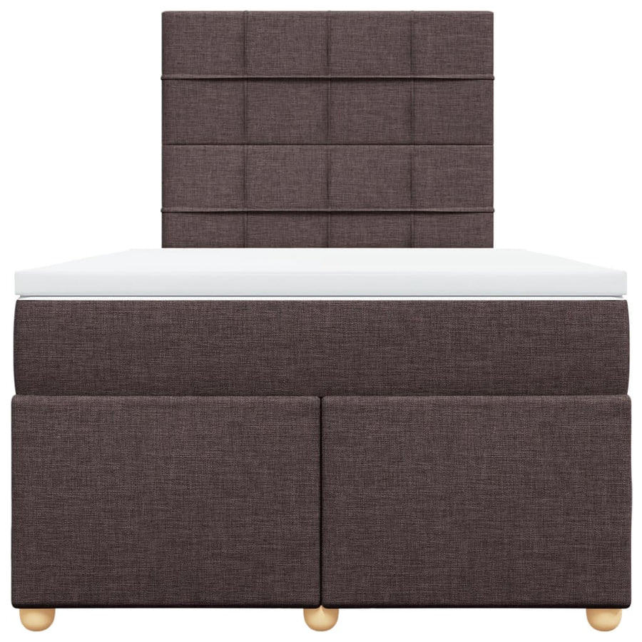 Boxspring met matras stof donkerbruin 120x200 cm