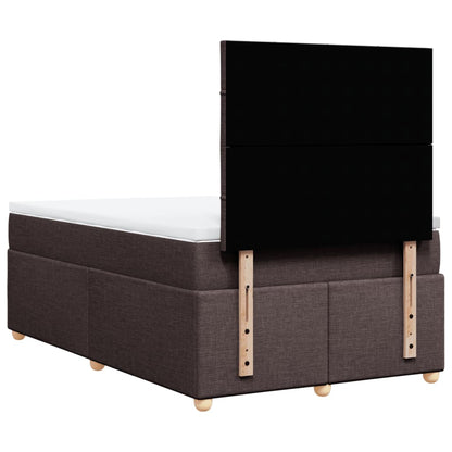 Boxspring met matras stof donkerbruin 120x200 cm
