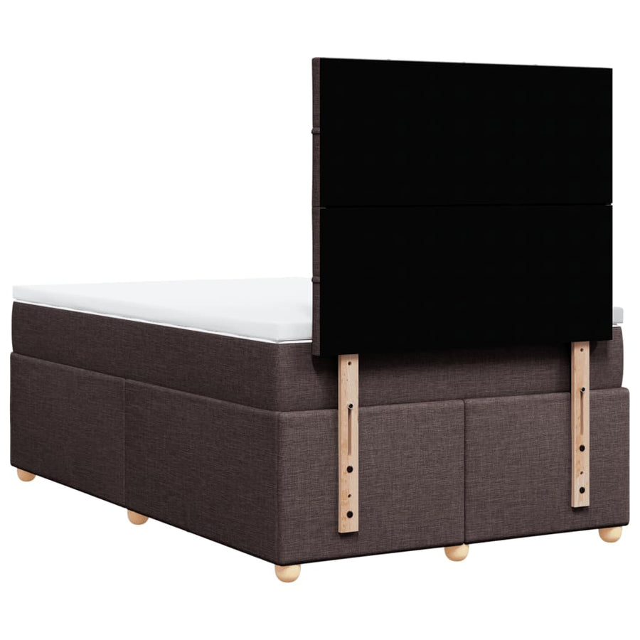 Boxspring met matras stof donkerbruin 120x200 cm