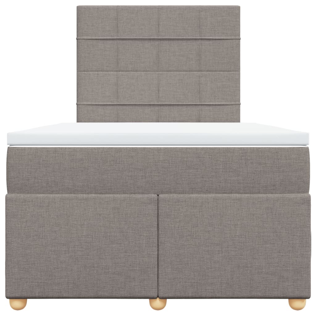Boxspring met matras stof taupe 120x200 cm
