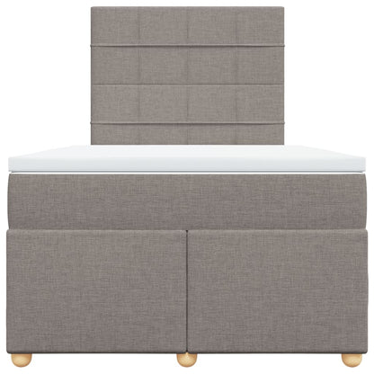 Boxspring met matras stof taupe 120x200 cm