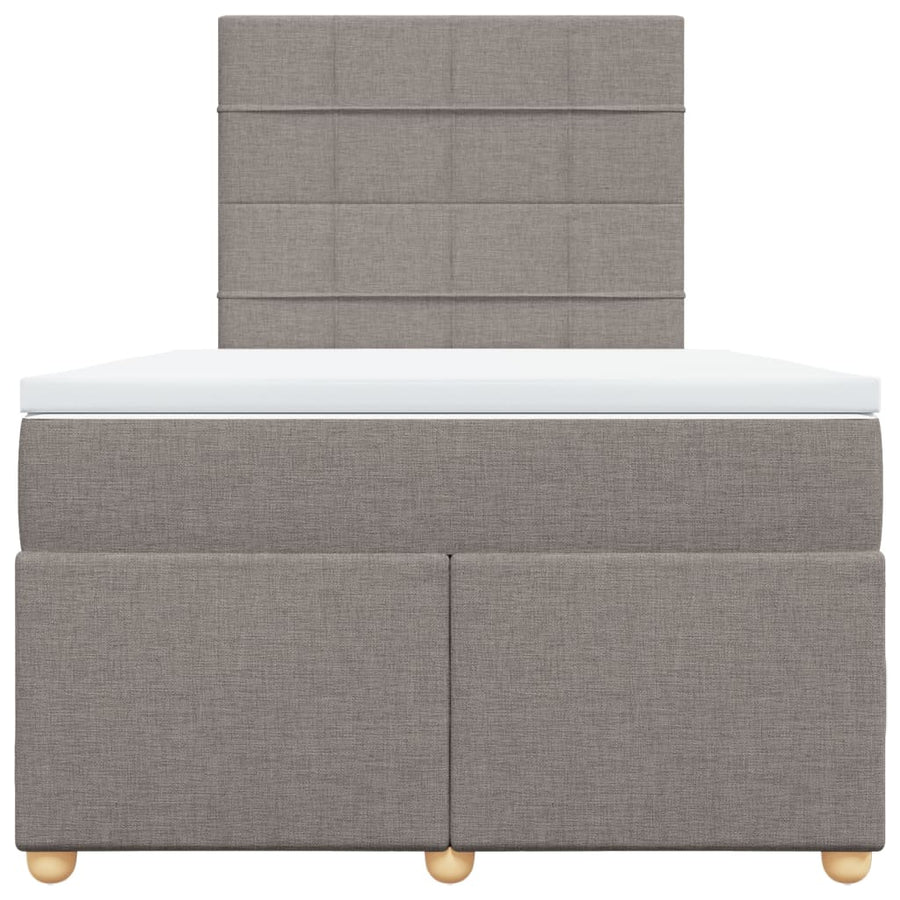 Boxspring met matras stof taupe 120x200 cm