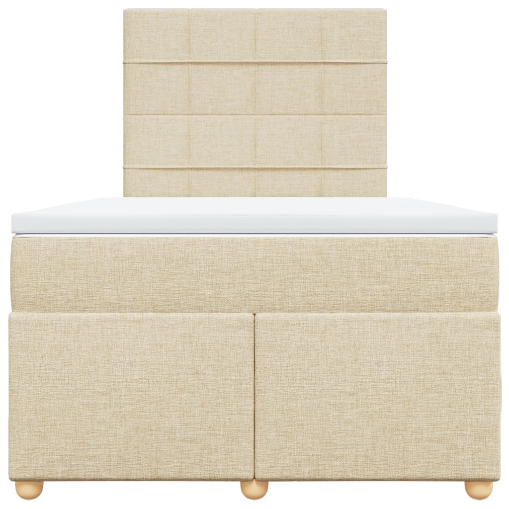 Boxspring met matras stof crèmekleurig 120x200 cm