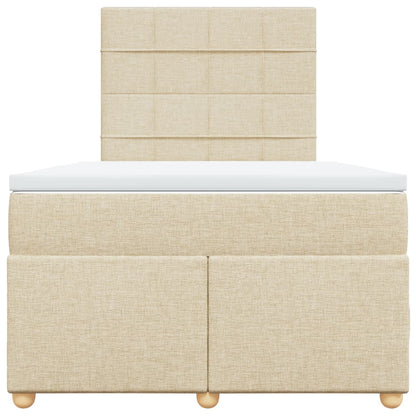 Boxspring met matras stof crèmekleurig 120x200 cm