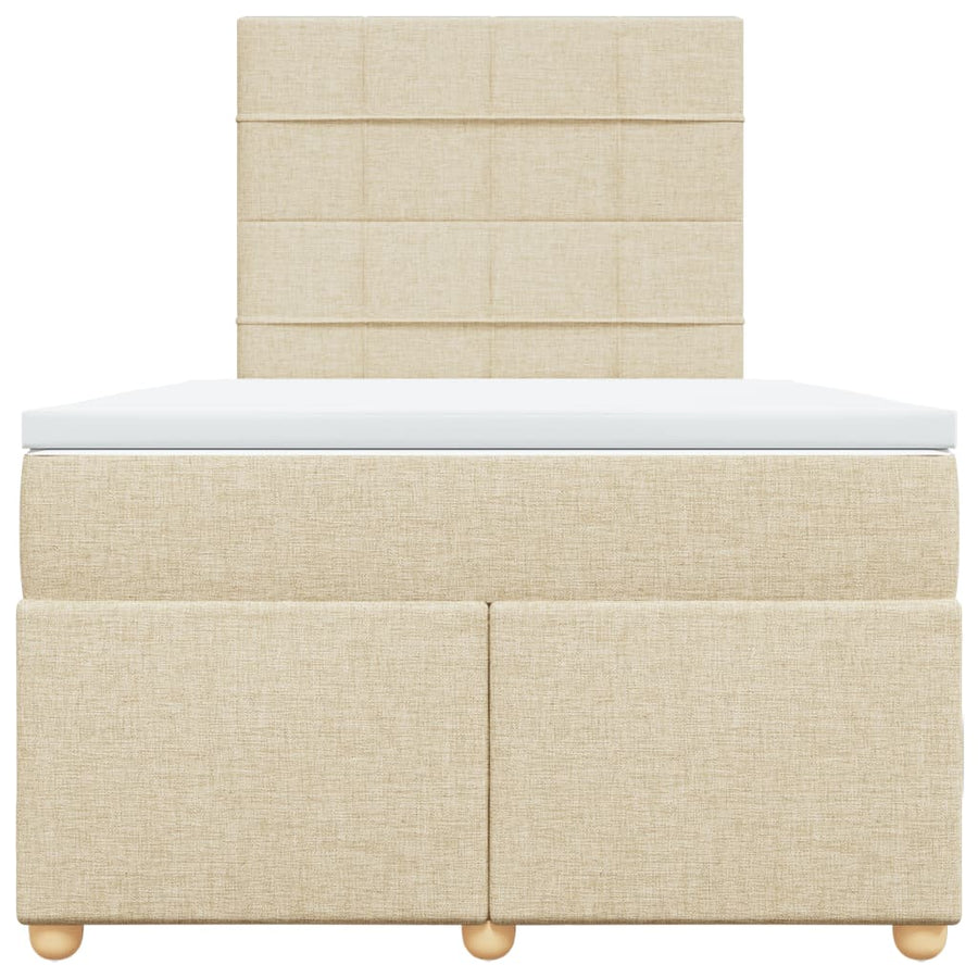 Boxspring met matras stof crèmekleurig 120x200 cm